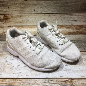 Adidas originals zx flux quilted floral white 7.5